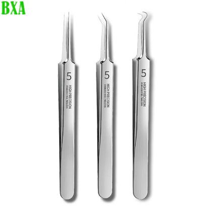 3PCS Beauty Salon Special Facial Pore Cleaning Acne Wart Skin Care German Ultra-fine No. 5 Cell Pimples Blackhead Clip Tweezers