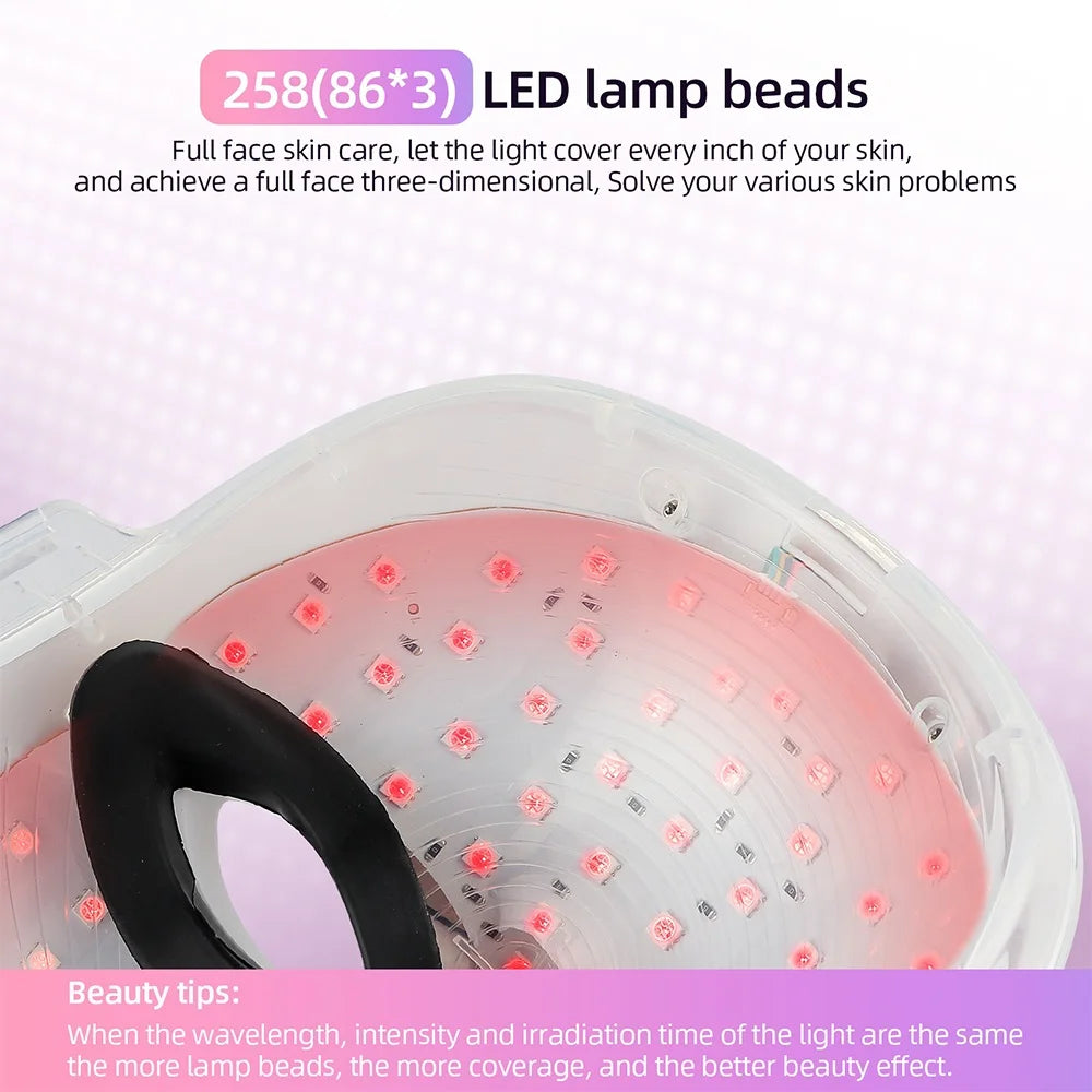 Anti-acne Wrinkle Removal Skin Care Beauty Massager Wireless LED Mask Hot Compress Photon Therapy Tender Skin Firming