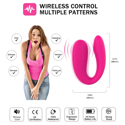 Wireless Remote Control Multiple Patterns Dildo Vibrator U Shape Vibrators Clitoris Stimulator Wearable Adult Couples Sex Toys