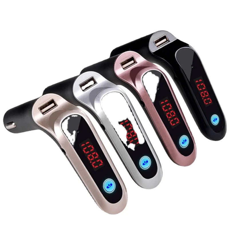 1pcs S7 Bluetooth Car MP3 Player Handsfree FM Transmitter AUX Modulator Cigarette Lighter Type MP3 Player USB Slot Charger Car