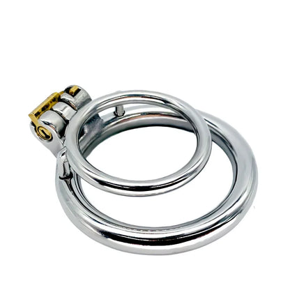 Stainless Steel Penis Double Rings Cock Lock Male Chastity Cages Bondage Device Restraint Sex Toys for Men Adult Training