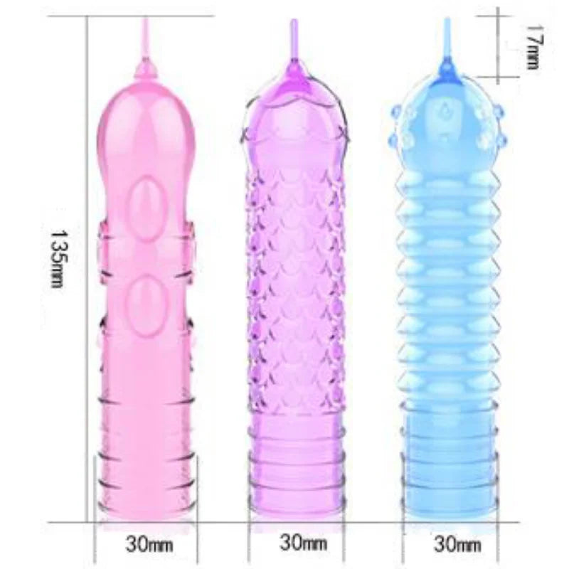 1PCS Transparent Colorful Crystal Penis Sleeve Enhancer G-Spot Stimulation Delayed Ejaculation Stronger Erection Sex Toy for Men