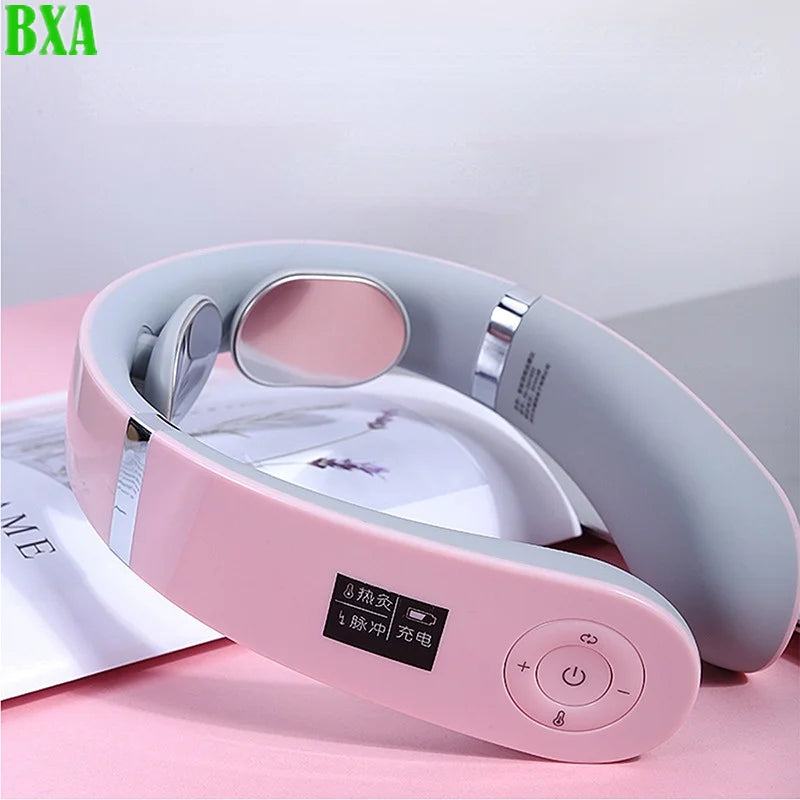 B32 Neck and Shoulder Pulse Massager Hot Compress Double Pulse Massage Relax Muscles USB Charging Smart Wireless Massage Tool