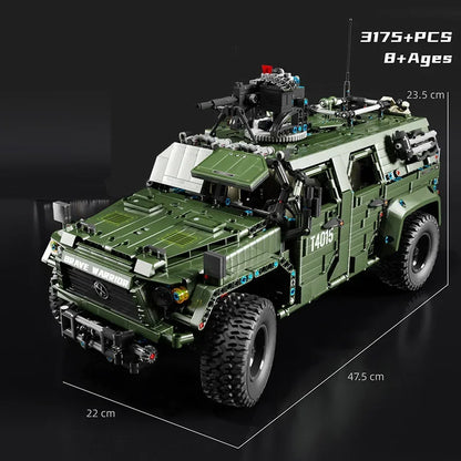 3175Pcs MOC Off Road Car Model Building Blocks City Minigun Turret Army Weapons Vehicle Bricks Toys for Kids Gift