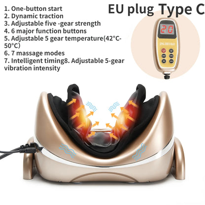 New Electric Neck Massager Pillow Vibration Air Compression Kneading Heat  Massager Neck Stretcher Cervical relieve Pain