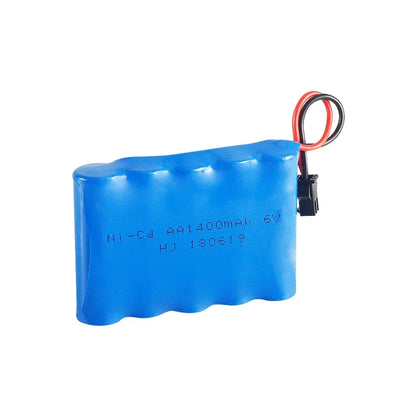 18650 2pcs 6V 1400mAh Ni-Cd AA Battery Pack Rechargeable for Remote Control Electric Car Toys SM-2P Plug Nicd 6V Volt Battery