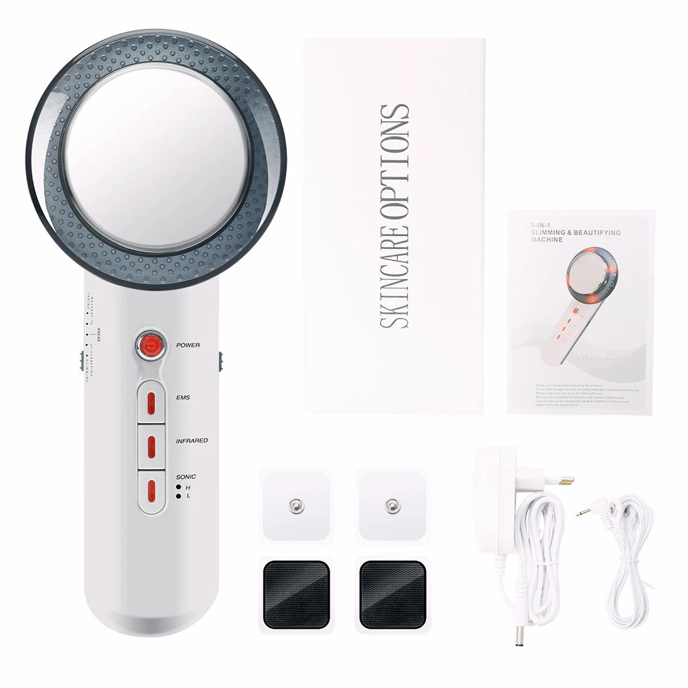 EMS Ultrasound Cavitation 3 in 1 Ultrasonic Body Slimm Massager Infrared Therapy Ultrasound Therapy Beauty Tool Skin Tightening