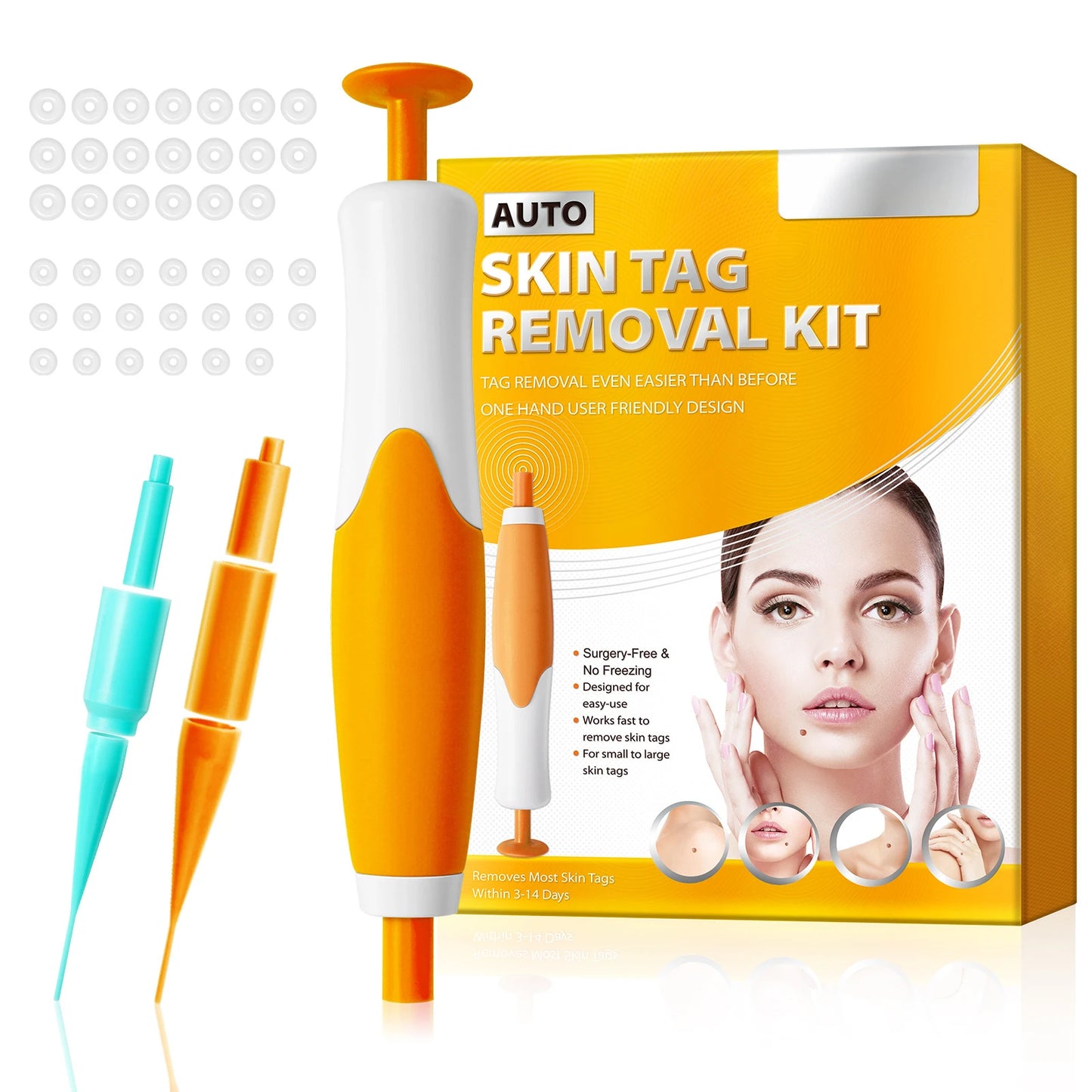 2 IN 1 Auto Skin Tag Remover Kit Micro Skin Tag Removal Device Adult Mole Stain Wart Remover Face Care Skincare Pen Removal Set