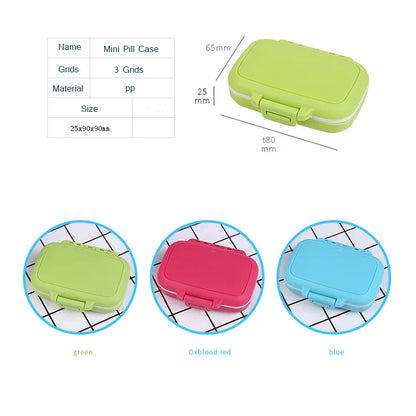 3 Lattices Pill Box Tablet Pill Case Dispenser Medicine Boxes Dispensing Medical Kit Mini Organizer Case Holder Pill Splitter