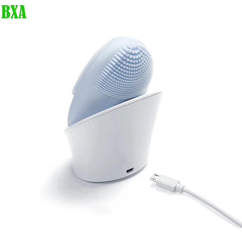 Ultrasonic Silicone Face Cleansing Brush Electric Wireless Charger Waterproof Facial Cleansing Instrument Massage Relaxation