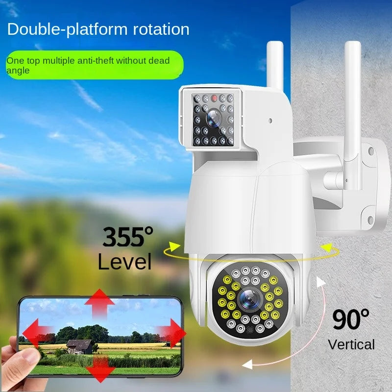 Wireless Network WiFi Binocular Camera 28 Lights Outdoor Waterproof Ball Machine Mobile Phone Home Remote Monitor