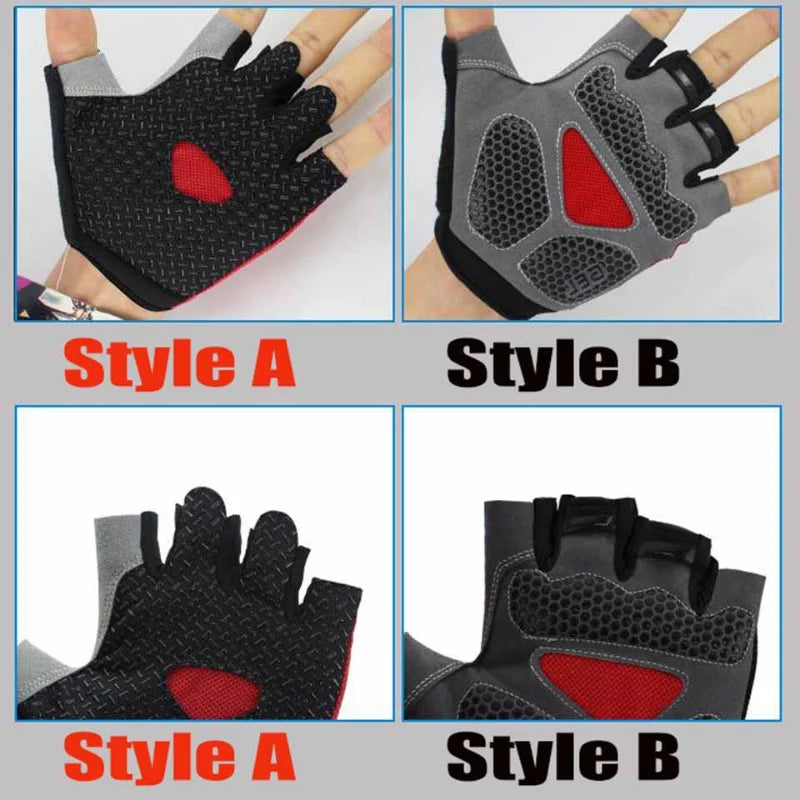 Hot Cycling Anti-slip Anti-sweat Male Female Half Finger Gloves Breathable Shockproof Sports Gloves Cycling Cycling Gloves