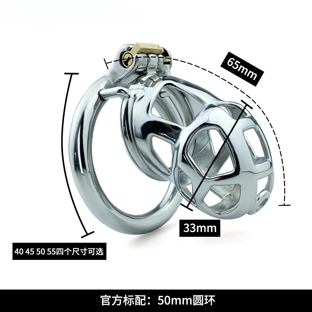 Stainless Steel Micro Short Cylinder Hidden Chastity Lock Smooth Anti-escape Abstinence Convenient Urination Chastity Device