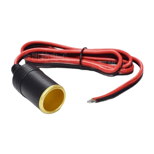 20A Car Charger Socket Cable - 14AWG Pure Copper - 2mm² - 1m - Gold-Plated Cigarette Lighter Female Connector - for 12V/24V Auto