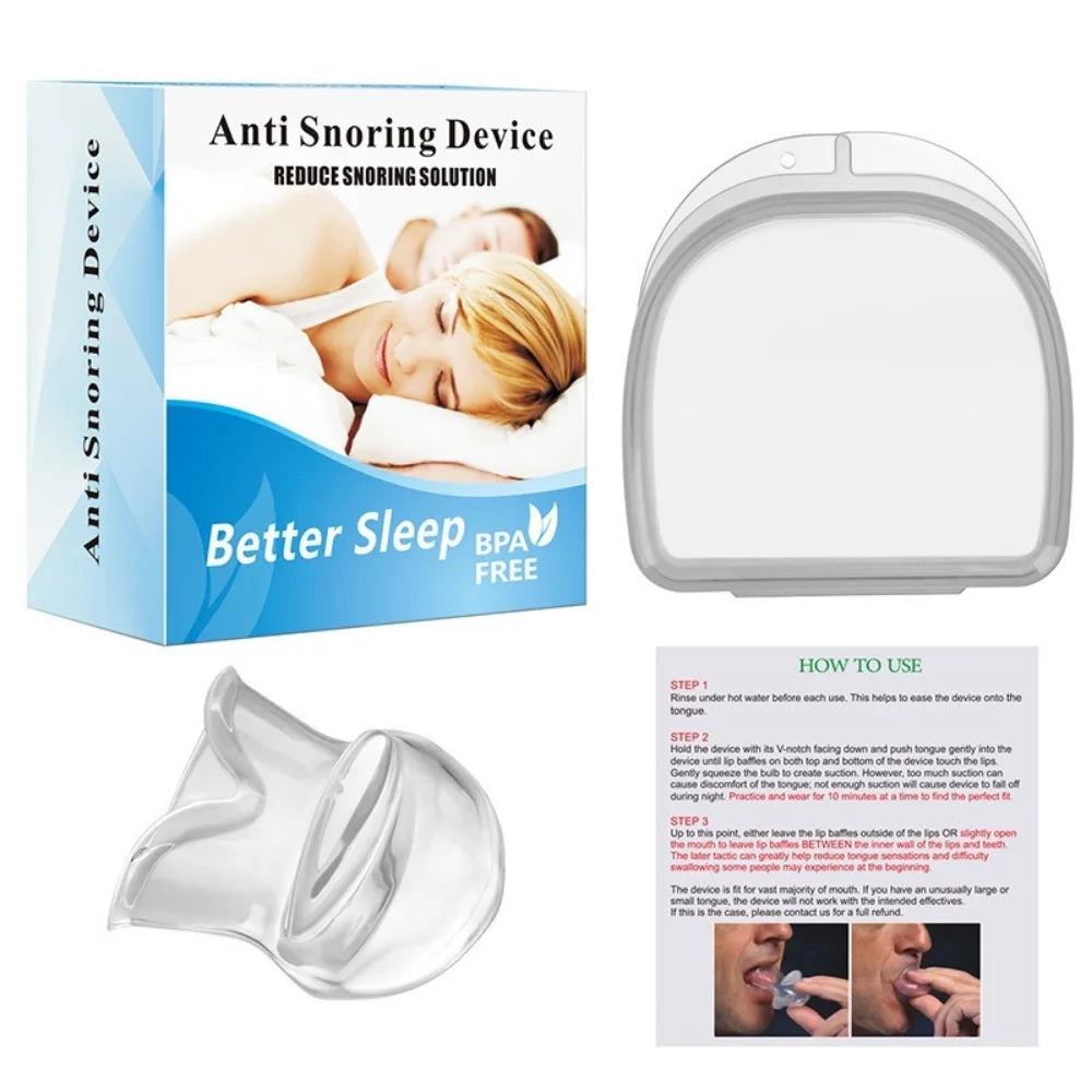 1PC Medical Silicone Anti-snoring Device Aid Snoring Device Anti-snoring Tongue Protector Anti Snoring Mouthpiece