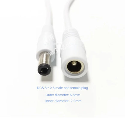 Thick Copper White 19V Power Extension Cable - DC5.5*2.5 - Compatible with JmGO, GPD, ASUS Laptops