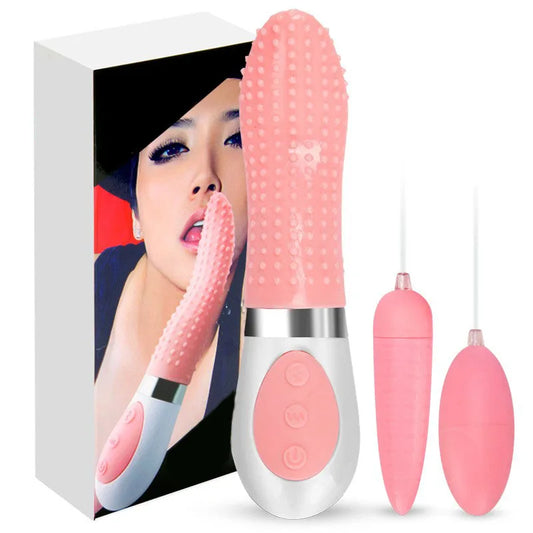 1PCS 2IN1 Silicone G-spot Clitoris Magic Tongue + 2 Bullet Vibrators USB Rechargeable Massager Masturbator Sex Toys for Women