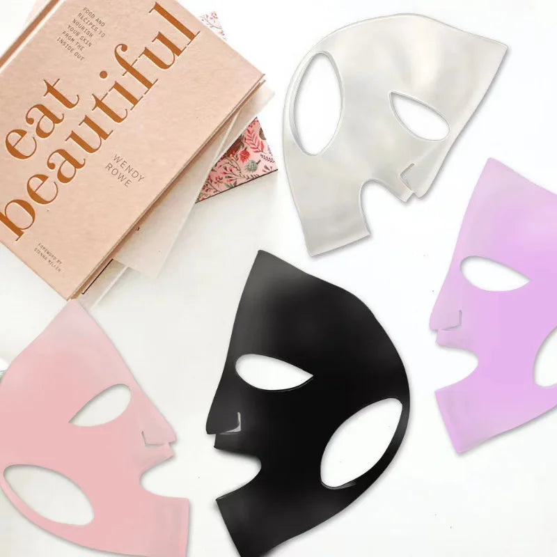 4 Colors Silicone Face Mask Reusable Moisturizing Lifting Firming Anti Wrinkle V Shape Face Firming Gel Sheet Mask Ear Fixed