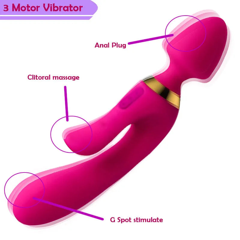 1PCS Powerful Waterproof Soft Silicone Electric Massager Dildos G-spot Clitoral Nipple Stimulator Masturbator Sex Toys for Women