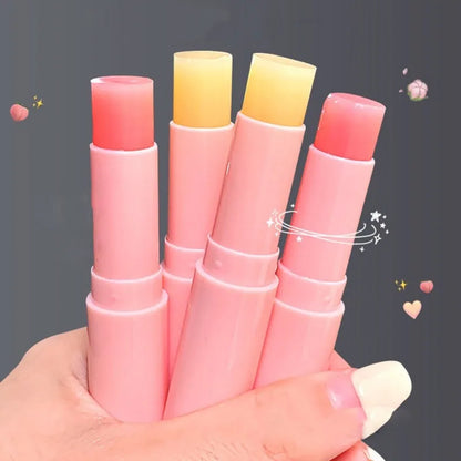 3.8g 1PC Natural Peach Lip Balm Long-lasting Moisturizing Lipstick Temperature Change Color Lipstick Anti-drying Hydration Lip