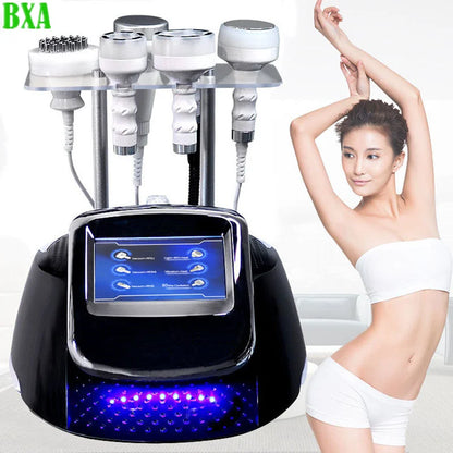 6 in 1 Weight Loss Slimming Machine Ultrasonic 80K Cavitation Radio Frequency Face Lifting  Vibration Vacuum Body Massager