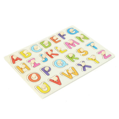 Alphabet Puzzle ABC Wooden Jigsaw Puzzle Toy Children Kids Early Education Learning Aids 1-3 Years Old Learning Educational Gift