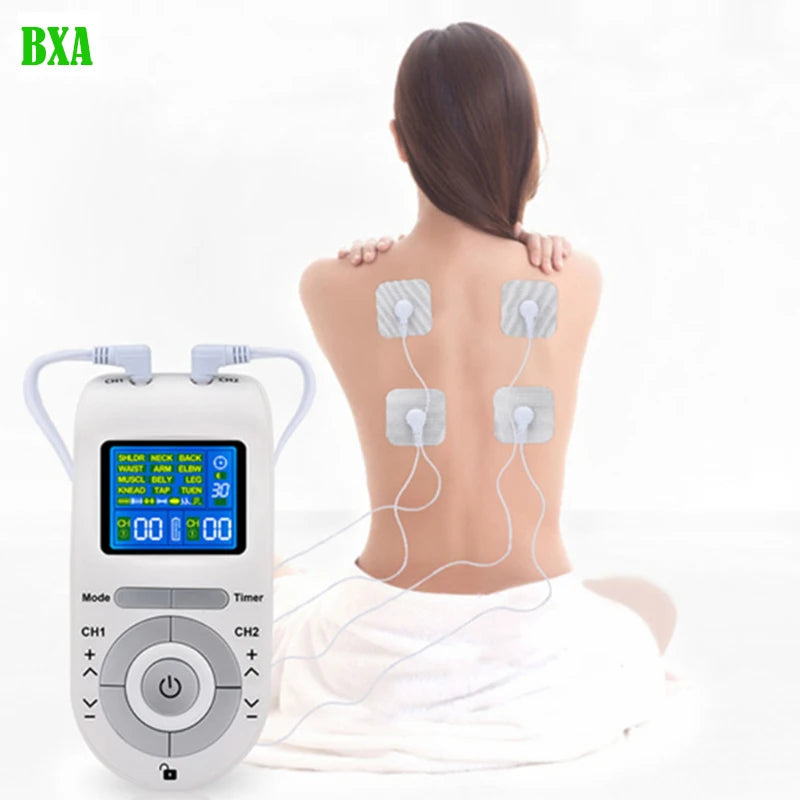 BXA 12 Modes Electrical Tens Machine Massager Unit for Muscle Relax Pulse Massage EMS Muscle Stimulation Tens Electroestimulador