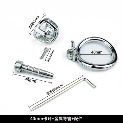 Stainless Steel Male Chastity Cage Stealth Lock Device Penis Cock Lock Rings Urethral Catheter Slave Restrict Sex Toys For Men