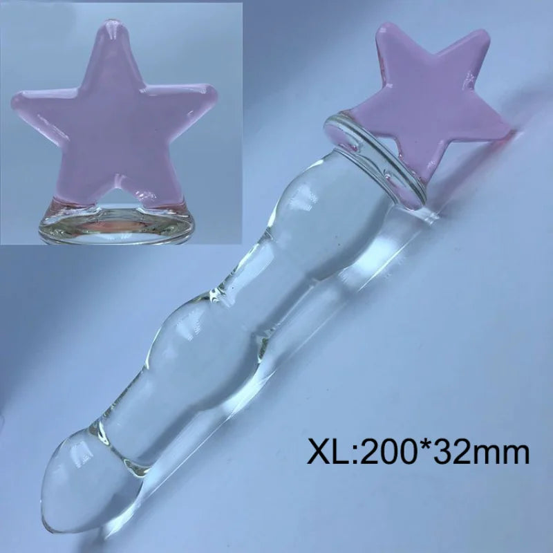 1PCS Anal Sex Toys Magic Wand Crystal Glass Stick Fake Parasol Anal Plug(L/XL) Masturbation Dildos Sex Toy for Women Men Female