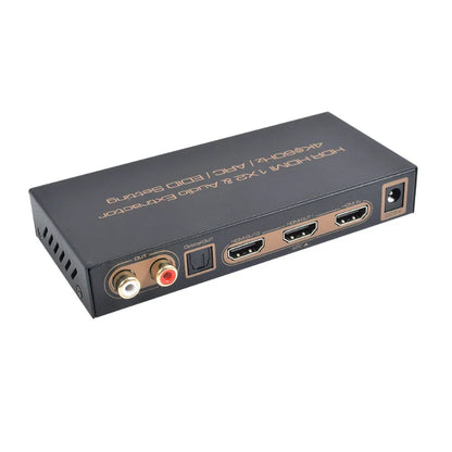 4K HDR HDMI 1x2 Splitter with Audio Extractor - HDMI 2-Port Distribution, Audio Extraction