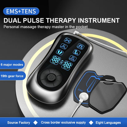 8 Languages Neck Massager LCD Display EMS TEM Pulse Massage with 6 Massage Modes To Comprehensively Alleviate Muscle Fatigue