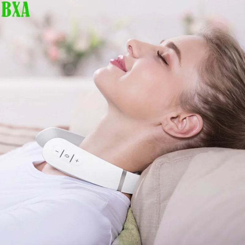 Smart Voice Guidance Cervical Neck Massager Hot Compress Cervical Spine Massager Body Stretch Care Pulse Massage PG-2601B18