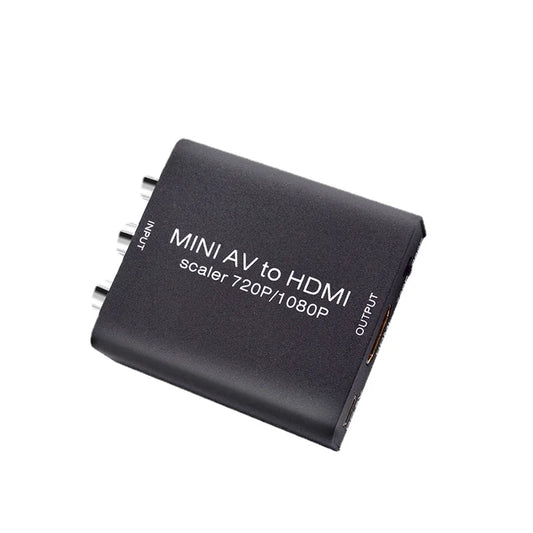 AV-to-HDMI mini-converter, AV-to-HDMI high-definition converter, RCA adapter, multifunctional HDMI converter.