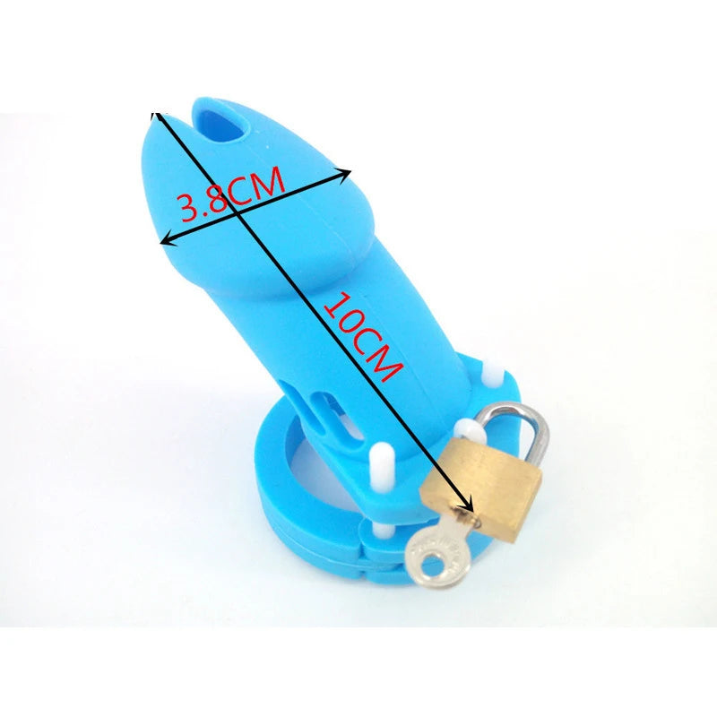 1PCS Medical Soft Silicone Male Chastity Device with 5 Size Penis Ring,Cock Cages,Virginity Lock Sex Toys for Men Couple