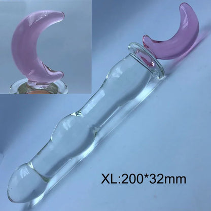 1PCS Anal Sex Toys Magic Wand Crystal Glass Stick Fake Parasol Anal Plug(L/XL) Masturbation Dildos Sex Toy for Women Men Female