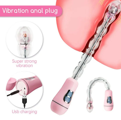 Anal Beads Vibrator Butt Plug 12-modes Adult Sex Toys for Women Vagina G Spot Stimulator Men Prostate Massager Dildo Masturbator