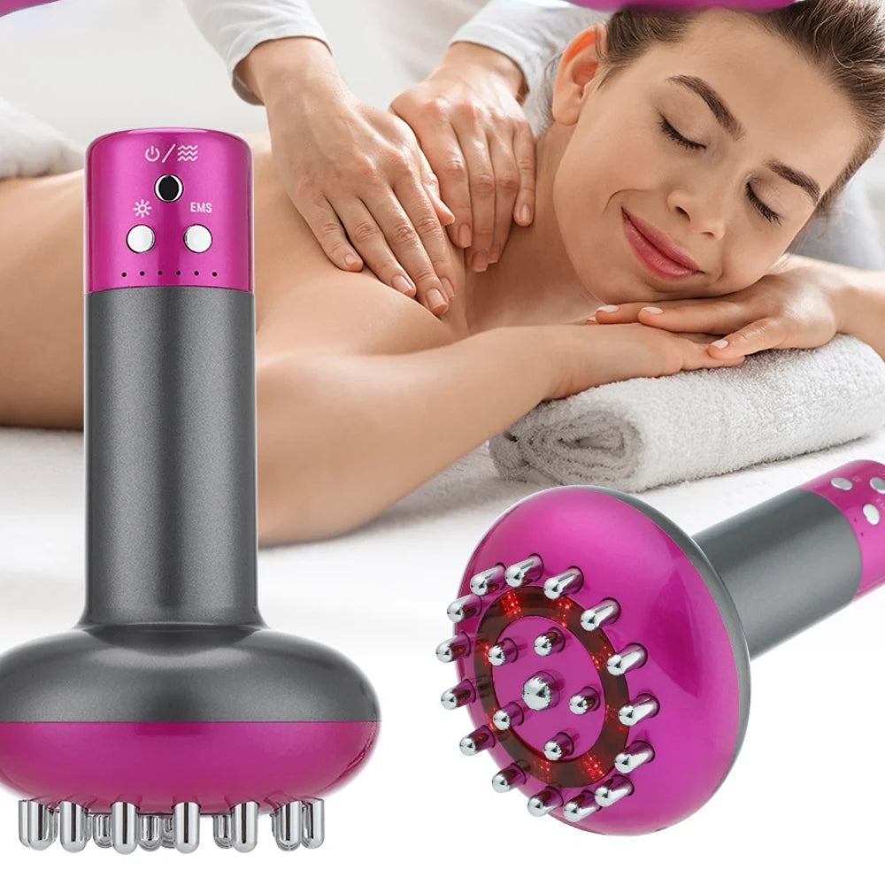 Anti Cellulite Body Slimming Massager Guasha Electric 6 Speed Meridian Brush Rechargeable Microcurrent Vibration Heating Therapy