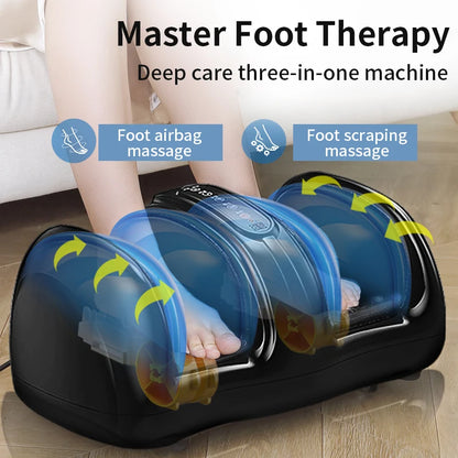 Foot Massage Machine Hot Remote Control Kneading Rolling Scraping, Relieve The Pain of Blood Circulation In The Calf and Ankle