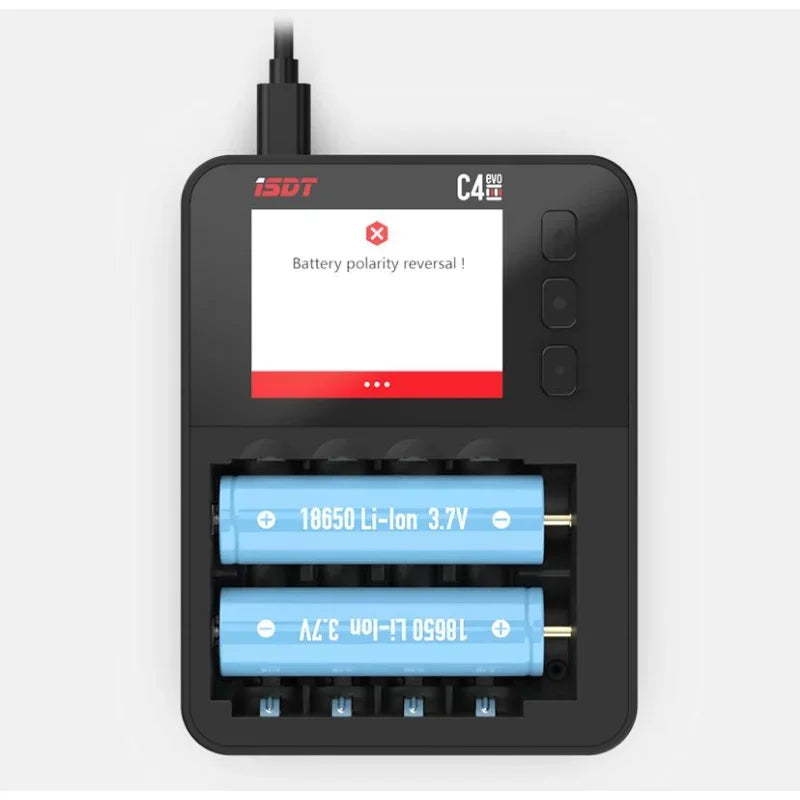 Smart Battery Charger Type-C ISDT C4 EVO QC3.0 Output with IPS Display Screen and Fire Prevention Six Alots Independent Charging