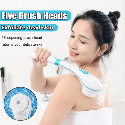 Long Handle Bath Brush Electric Body Massager Multifunction Cleaning Brush for Home Back Massage Automatic Rubbing Mud Brush