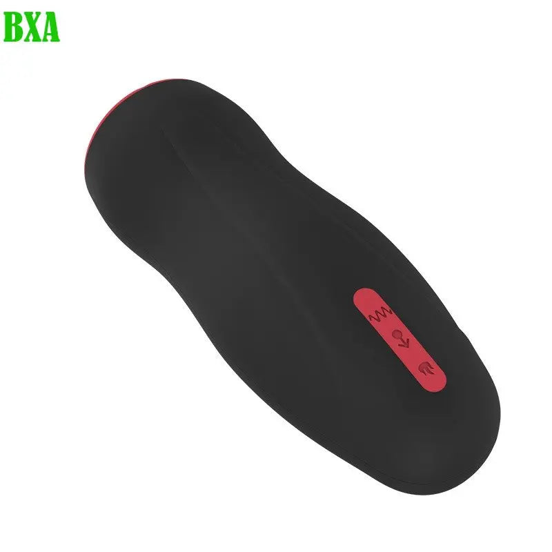 Soft Silicone Oral Sex Blowjob Sex Deep Throat Rolling&Rotating Male Masturbator Heating Shaking Glans Exerciser for Men