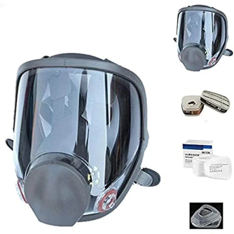 BXA Painting Spraying Gas Mask Chemcial Safety Work Gas Mask Proof Dust Facepiece Respirator Mask Full Face Mask With Filter