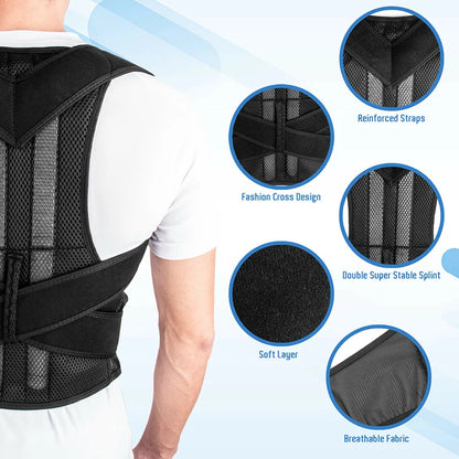 Back Posture Corrector Shoulder Lumbar Brace Spine Support Belt Adjustable Adult Corset Posture Correction Belt Body Health Care