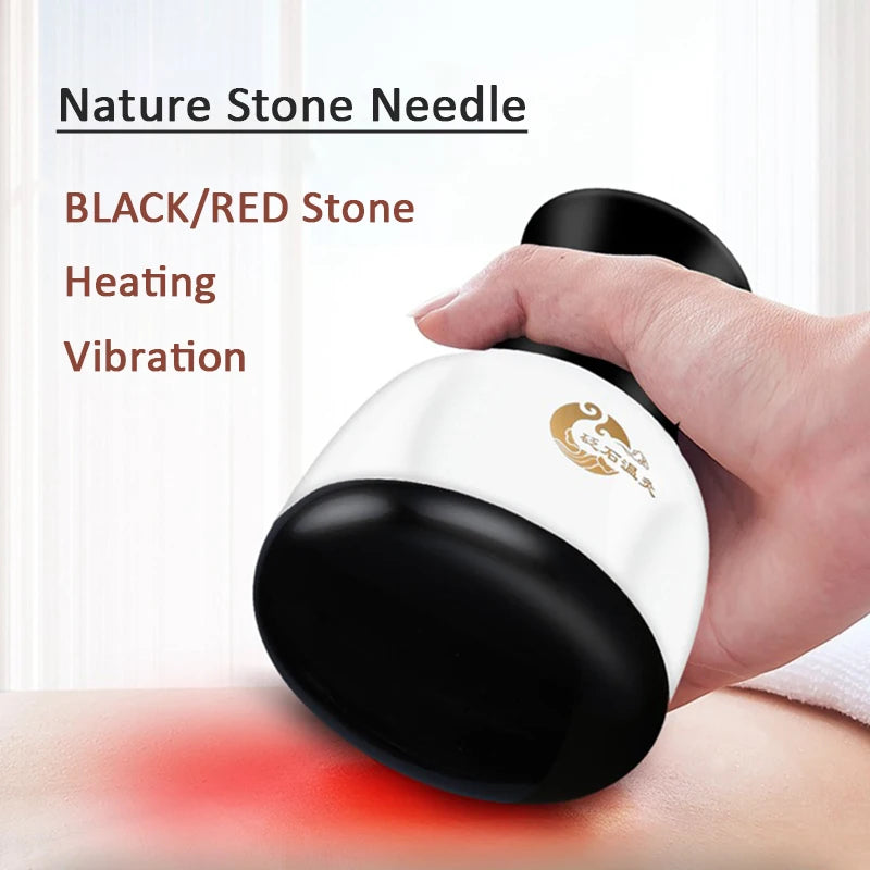 BXA Electric Bian Stone Body Massager with Heating Bianstone Gua Sha Scraping Massage Stick Anti-cellulite Detox Spa Vibrator