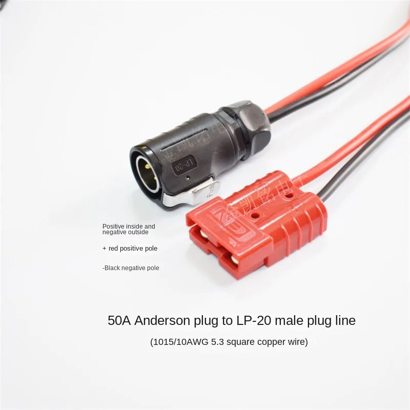 40cm 10AWG Quick Battery Connector, Aviation Solar Power 30A Anderson Plug To LP-20 Male Plug Cable