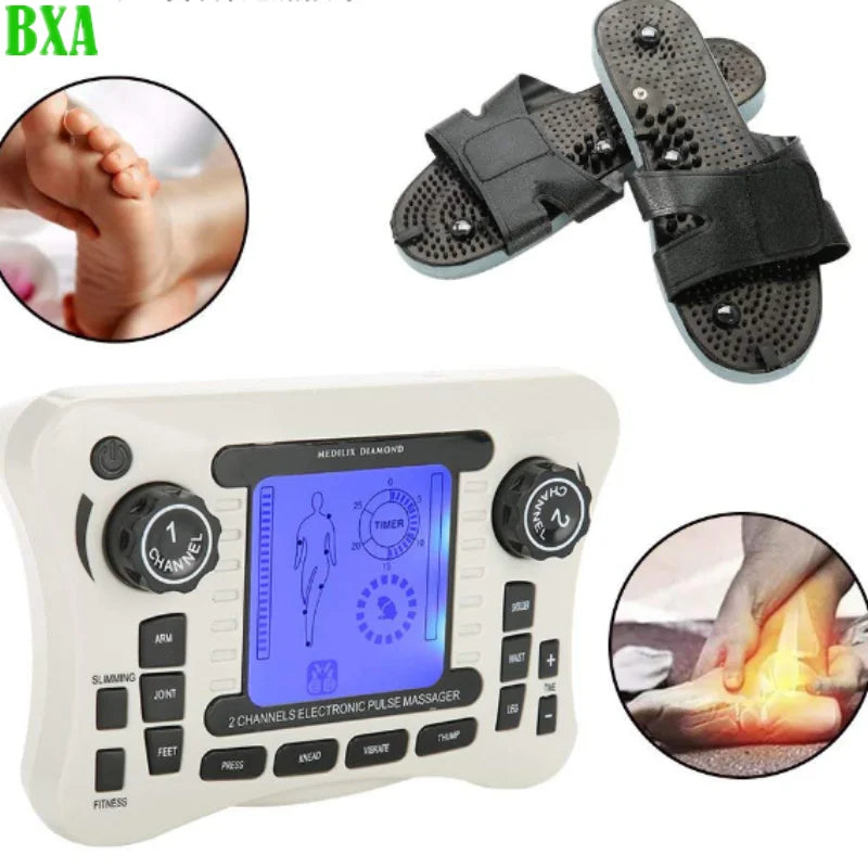 New Electronic EMS Pulse Massager 12 Mode Muscle Stimulator Acupuncture Digital Frequency Physiotherapy Machine Fat Burner