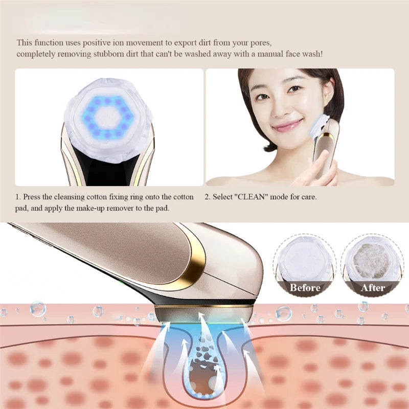 New Facial Massager Radio Mesotherapy EMS Microcurrent LED Photon Therapy Eye Face Lifting Anti Wrinkle Skin Care Beauty