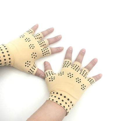 1 Pair Magnetic Therapy Arthritis Gloves Adult Rheumatoid Muscle Relax Compression Hand Glove Wrist Brace Support Massage Glove