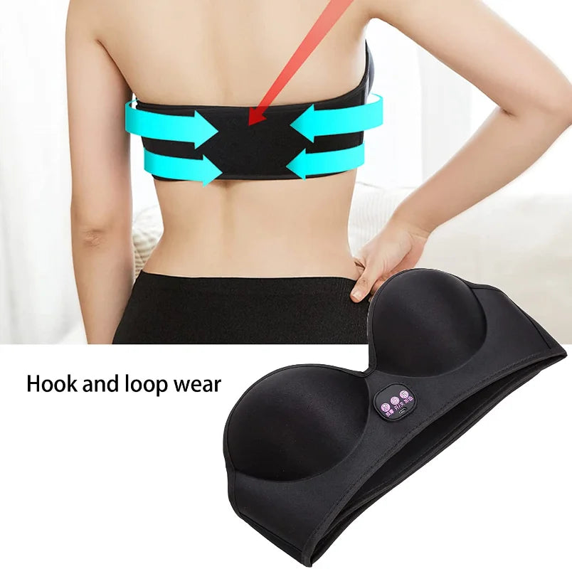 NEW Electronic Breast Massage Bra Infrared Heating Chest Large Stimulator Enhanced Massager Circulation Soothing Breasts