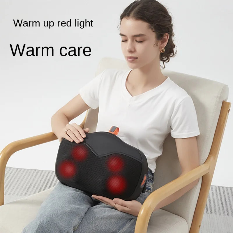 Massage Pillow Neck Shoulder Waist and Back Heating Multifunctional Home Kneading Waist and Cervical Vertebra Massager